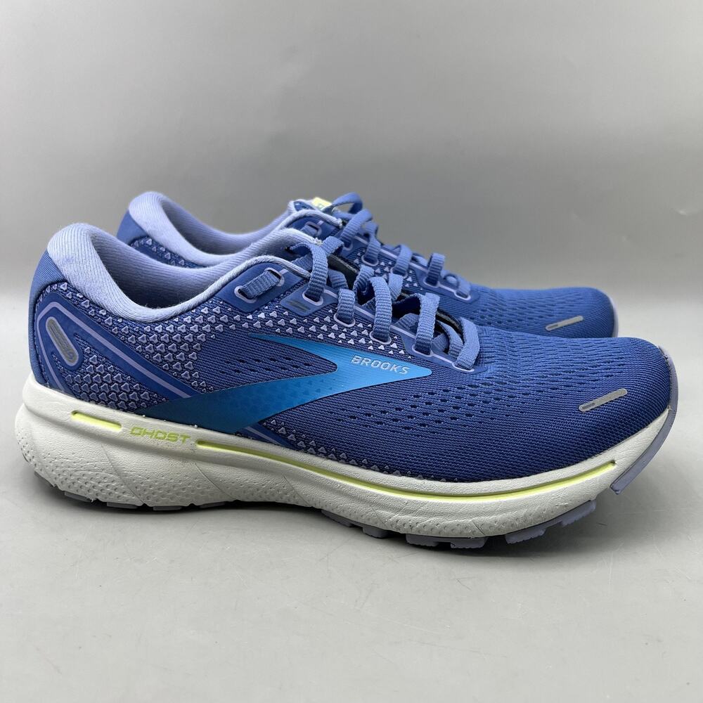 Brooks Ghost 14 Running Shoes Women Size 8.5 B Blue White Mesh Comfort Sneakers